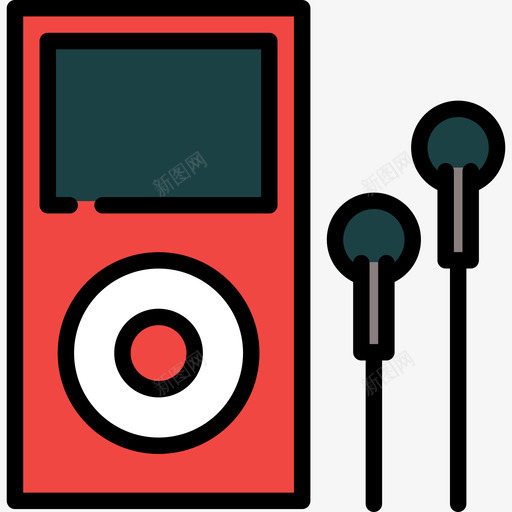 音乐播放器通信与媒体3线性颜色图标svg_新图网 https://ixintu.com 线性颜色 通信与媒体3 音乐播放器
