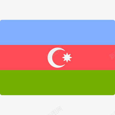 阿塞拜疆国际旗帜长方形图标图标
