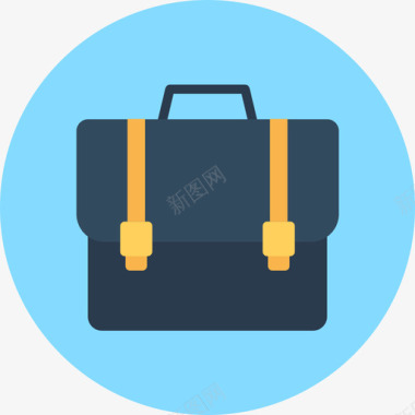 手提箱现代教育圆形图标图标