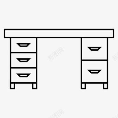 书桌家具办公室图标图标