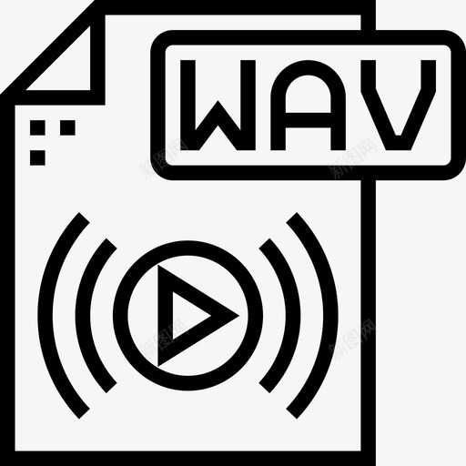 Wav文件类型3线性图标svg_新图网 https://ixintu.com Wav 文件类型3 线性