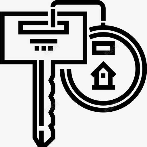房屋钥匙真实状态线性图标svg_新图网 https://ixintu.com 房屋钥匙 真实状态 线性