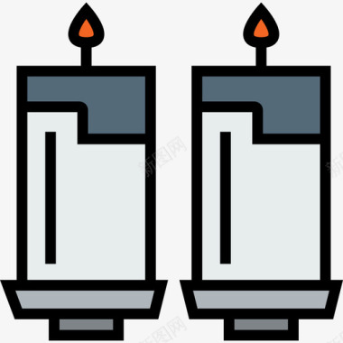 蜡烛墨西哥元素8线型颜色图标图标