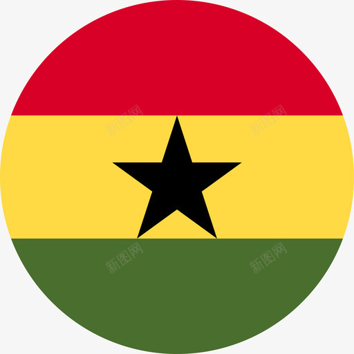 加纳国旗圆形图标svg_新图网 https://ixintu.com 加纳 国旗 圆形