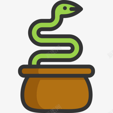 蛇马戏团4线性颜色图标图标