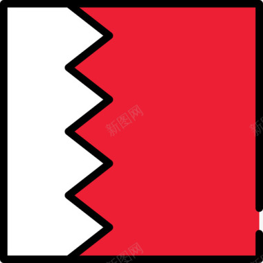 巴林国旗收藏3方形图标图标