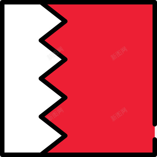 巴林国旗收藏3方形图标svg_新图网 https://ixintu.com 国旗收藏3 巴林 方形