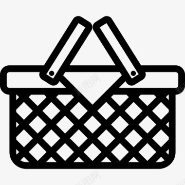野餐篮自然包装图标图标