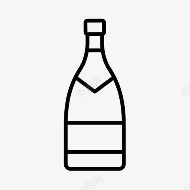 香槟瓶饮料葡萄园图标图标