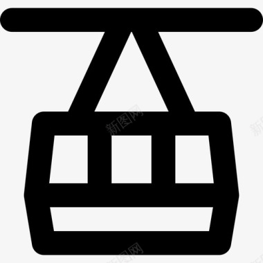 缆车车厢运输元件线性图标图标