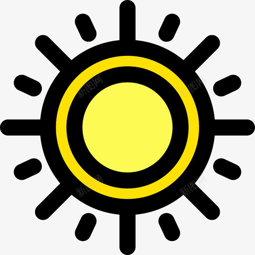 太阳夏季元素2线性颜色图标svg_新图网 https://ixintu.com 夏季元素2 太阳 线性颜色