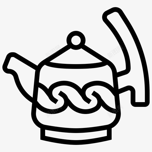 茶壶饮料中国图标svg_新图网 https://ixintu.com 中国 中国符号线 茶壶 饮料
