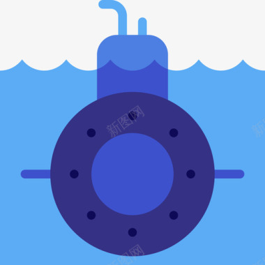 潜艇运输7扁平图标图标