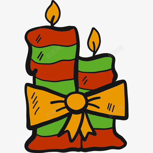 蜡烛圣诞32彩色图标svg_新图网 https://ixintu.com 圣诞32 彩色 蜡烛