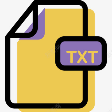 Txt彩色文件类型和内容资源图标图标