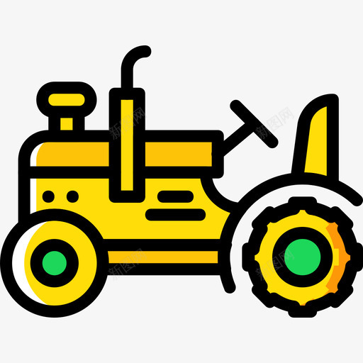 拖拉机农用3黄色图标svg_新图网 https://ixintu.com 农用3 拖拉机 黄色