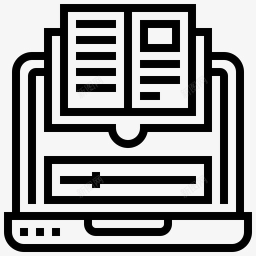 在线课程计算机知识图标svg_新图网 https://ixintu.com 在线课程 知识 笔记本 被动收入线 计算机