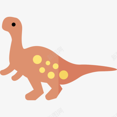 高原龙恐龙套装扁平图标图标