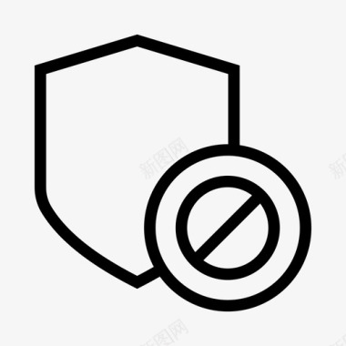 保护块禁令安全图标图标