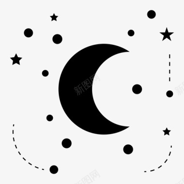 月亮夜晚行星图标图标