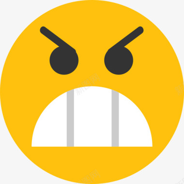 愤怒表情符号4圈平图标图标