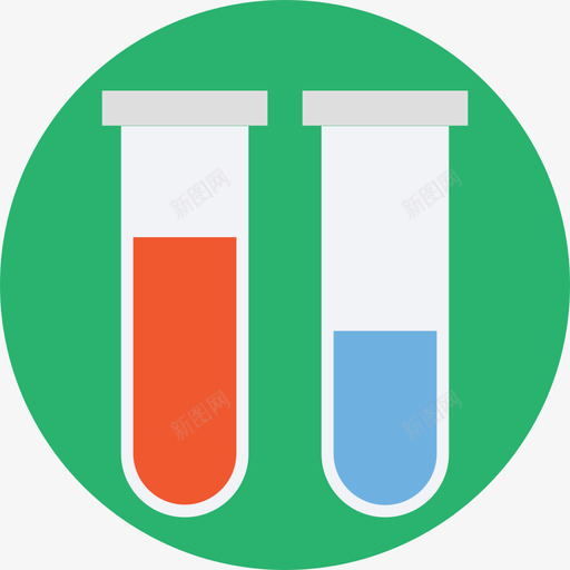 试管医用元件包扁平图标svg_新图网 https://ixintu.com 医用元件包 扁平 试管