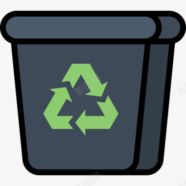 回收箱办公材料2线颜色图标图标