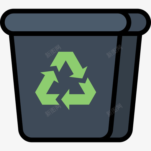 回收箱办公材料2线颜色图标svg_新图网 https://ixintu.com 办公材料2 回收箱 线颜色