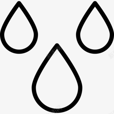 水滴自然3线状图标图标