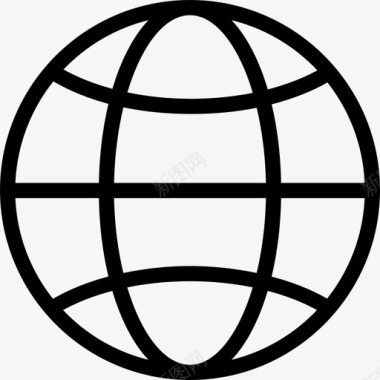 世界网格基本要素线性图标图标