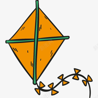风筝暑假色彩图标图标