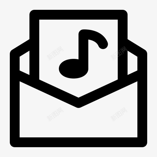 电子邮件音乐电子邮件旋律图标svg_新图网 https://ixintu.com 声音 旋律 电子邮件 电子邮件音乐 网络和通信线路图标集 音乐音符