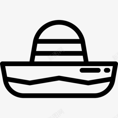 墨西哥帽墨西哥元素7线性图标图标