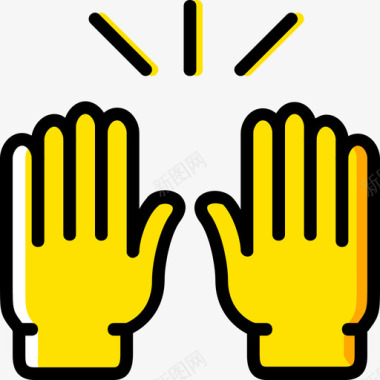 手手势7黄色图标图标