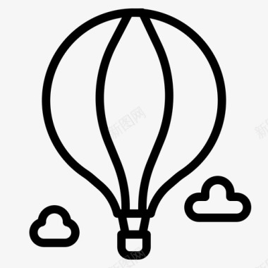 热气球运输旅行图标图标
