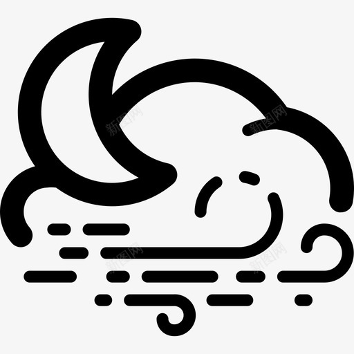 多云17号天气线性图标svg_新图网 https://ixintu.com 17号天气 多云 线性