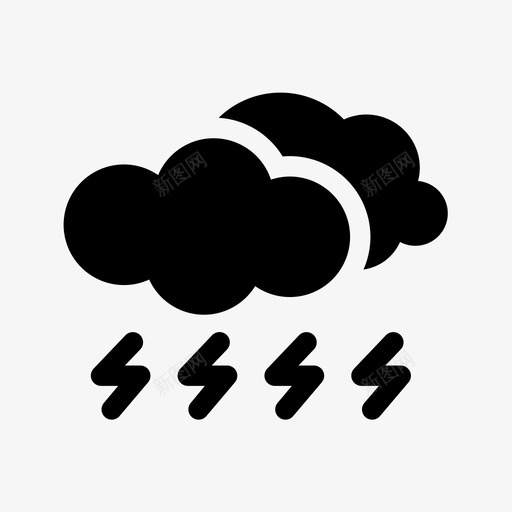 暴风雨气候预报图标svg_新图网 https://ixintu.com 天气 暴风雨 气候 雷声 预报