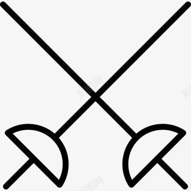 击剑体育和游戏直线型图标图标