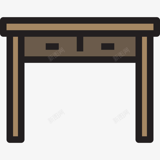 桌子家具和家居用具线性颜色图标svg_新图网 https://ixintu.com 家具和家居用具 桌子 线性颜色
