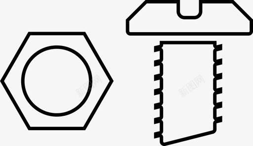 螺丝螺栓建筑图标svg_新图网 https://ixintu.com 工具 建筑 螺丝 螺栓 钉子