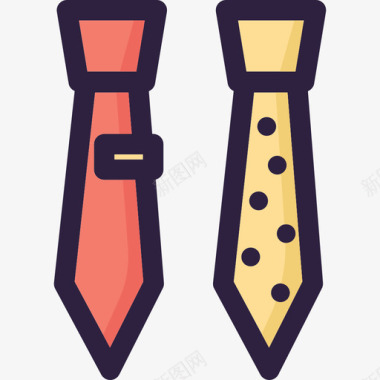 领带商务图标集颜色图标