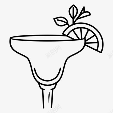 鸡尾酒玛格丽塔酒精柠檬图标图标
