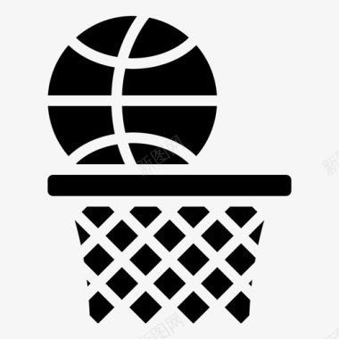 篮球运动篮球字形图标图标