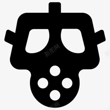 工业面具化学面具防毒面具图标图标