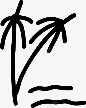 树森林手绘图标图标