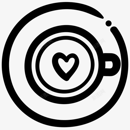 最爱的杯子咖啡心图标svg_新图网 https://ixintu.com 咖啡 咖啡轮廓涂鸦 心 最爱的杯子 爱