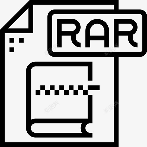 Rar文件类型3线性图标svg_新图网 https://ixintu.com Rar 文件类型3 线性