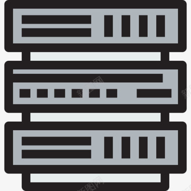 服务器办公设置2线性颜色图标图标