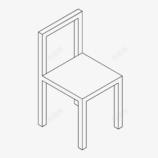 普通椅子餐厅家具图标svg_新图网 https://ixintu.com 家具 座位 普通椅子 等轴测 餐厅