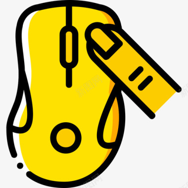 电脑鼠标手势7黄色图标图标
